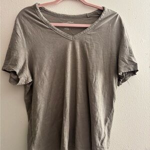 Plain V-Neck Tee in light brown